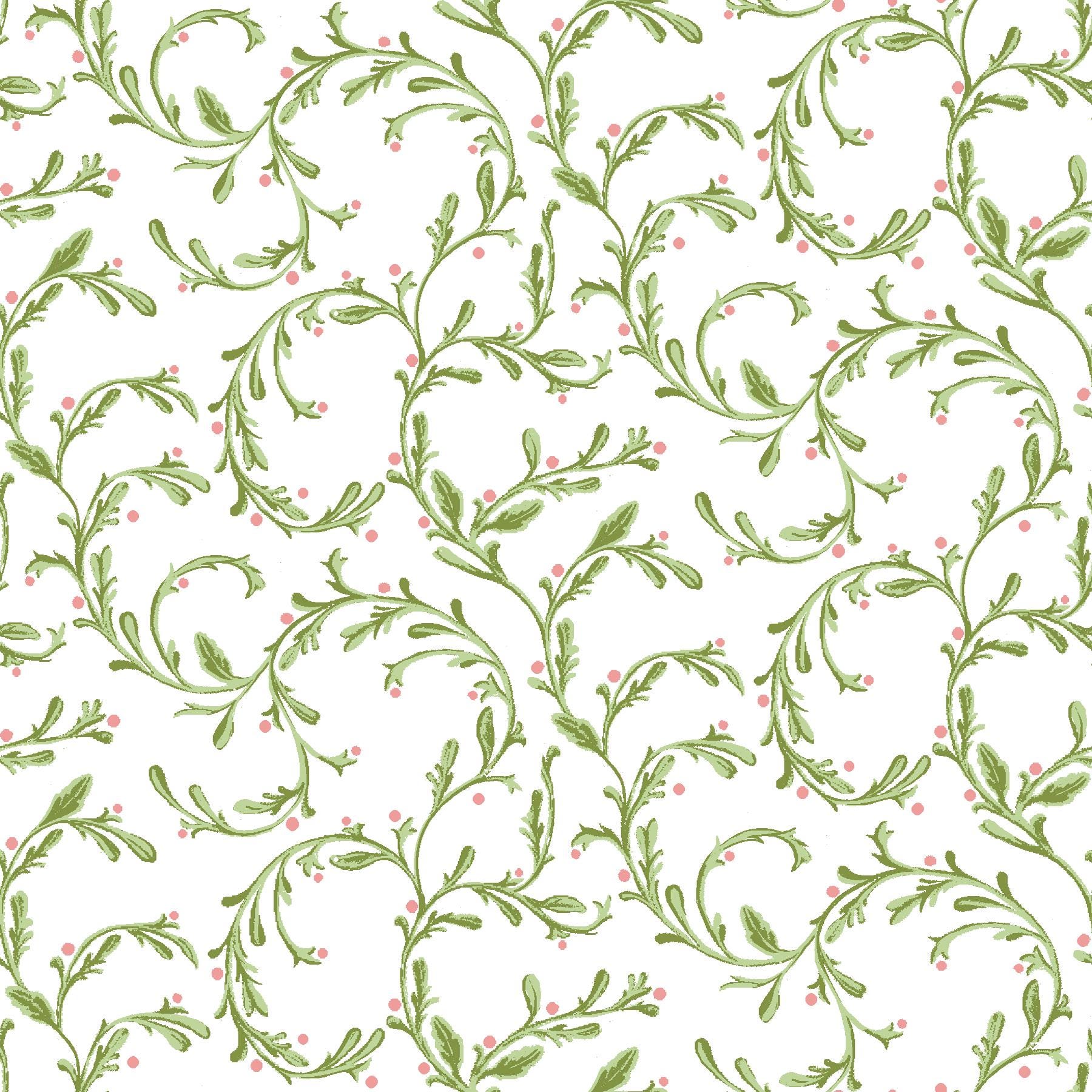 BLOOMSCAPE - 2434-06 Vine, Green/white, 100% Cotton Quilt Fabric by ...