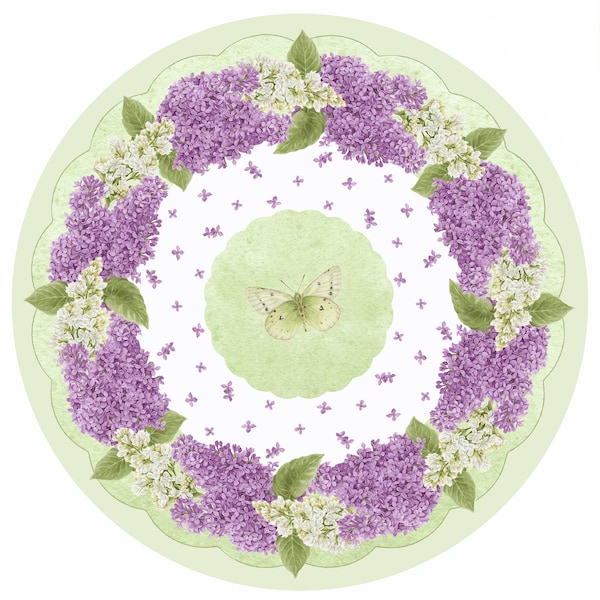 BLOOMERANG - Lilac Placemats and Quilt labels, 963P-05 - cotton fabric by Jane Shasky for Henry Glass