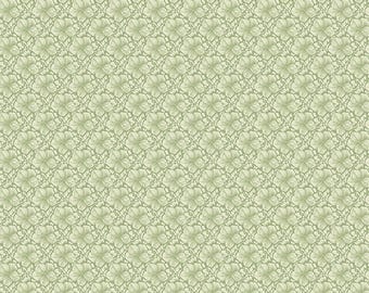 FLUTTERING FLORALS - Small texture flower, 2174-66 Green, cotton quilt fabric by Jane Shasky