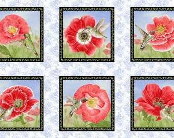 Poppy Meadows, Squares 1986-18 by Jane Shasky for Henry Glass