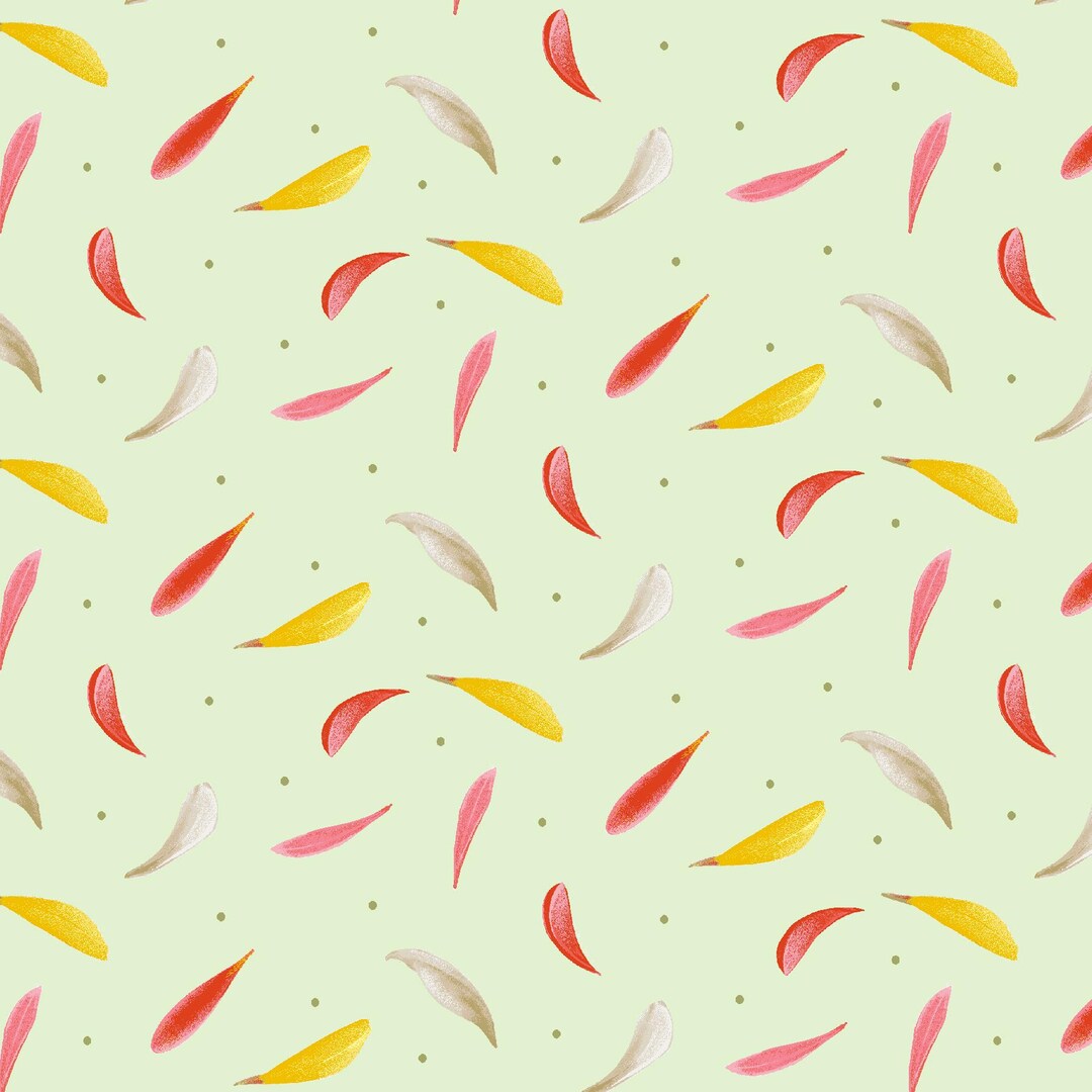 BLOOMSCAPE - 2431-62 Tossed Petals, Green/multi, 100% Cotton Quilt ...