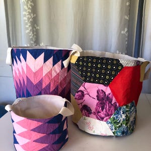 Antique quilt patchwork bucket bag