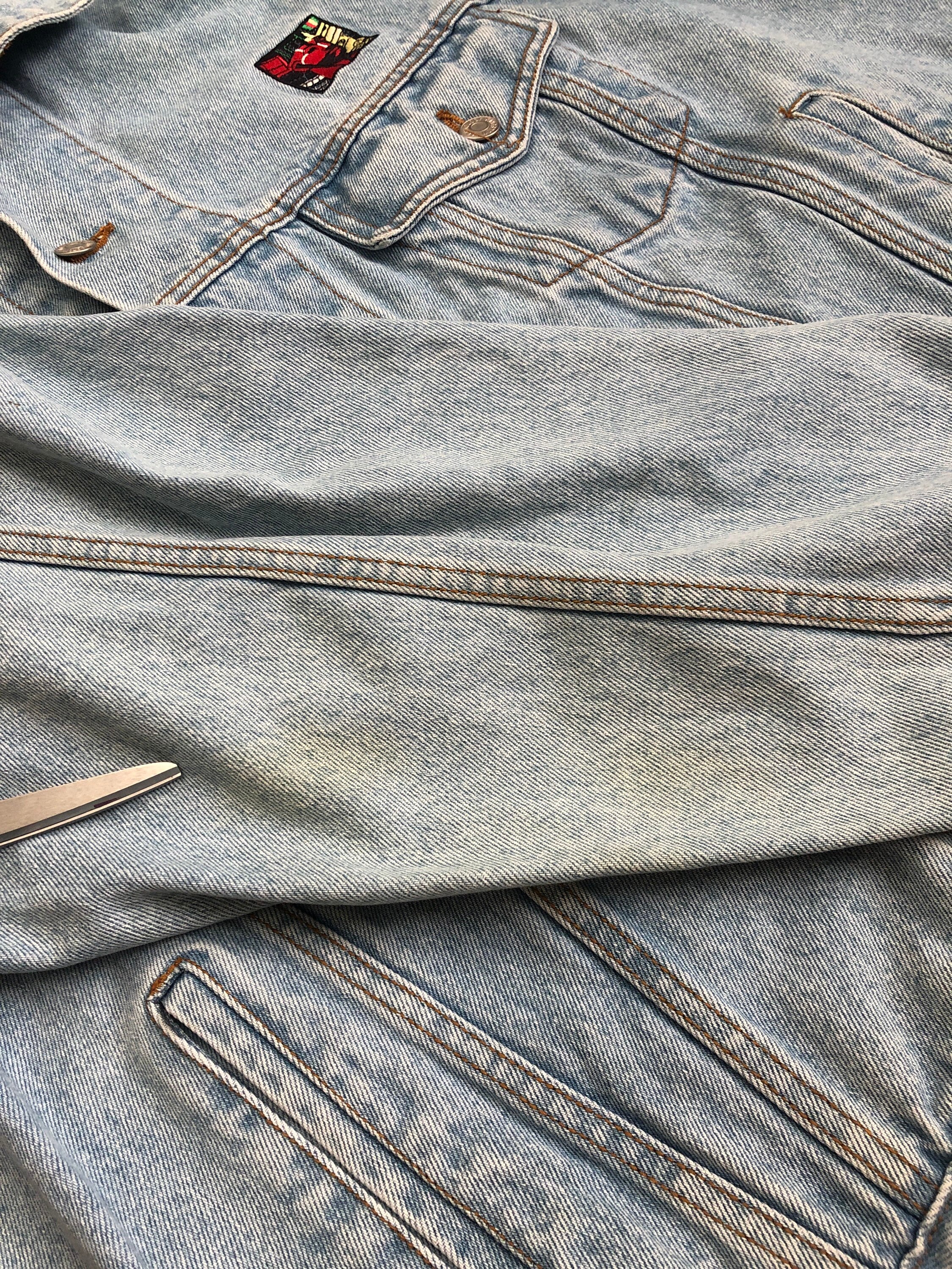 XL Vintage 90s Kingston Tech Denim Jacket Men's Light Wash