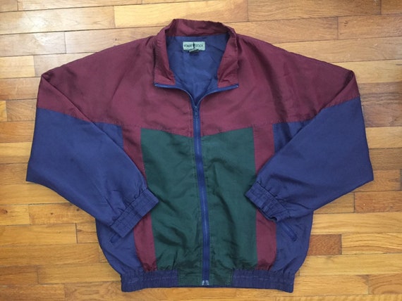90s Robert Stock Silk Windbreaker Jacket size LARG