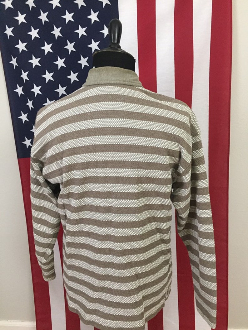 90s Clairborne Textured Striped Rugby Shirt size MEDIUM ~ 9770