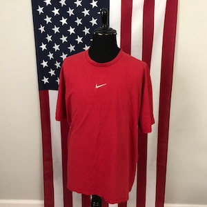 vtg Nike gel swoosh little logo T-shirt men&#39;s 2XL red streetwear normcore 2e645p