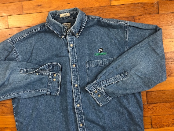 90s Gateway Computers Logo Denim Shirt men's XL -