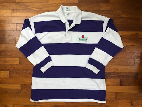 90s Applebee's Employee Rugby Polo Shirt men's 2XL