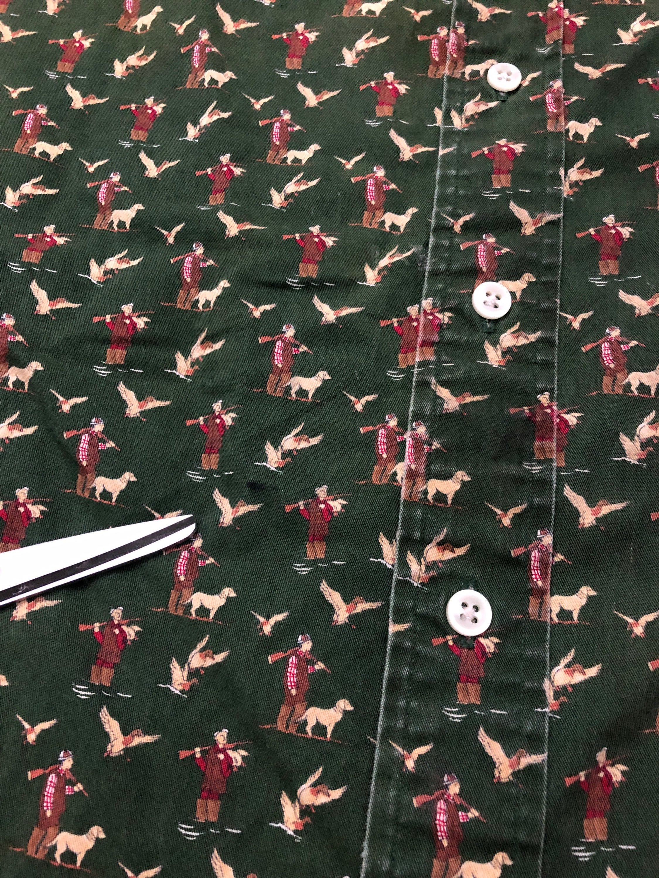 Large Men's Vtg 90s Ralph Lauren Hunting Dog Duck Shirt Trad