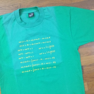 90s Trigonometry Cheat Sheet T-Shirt size LARGE ~ 1a838