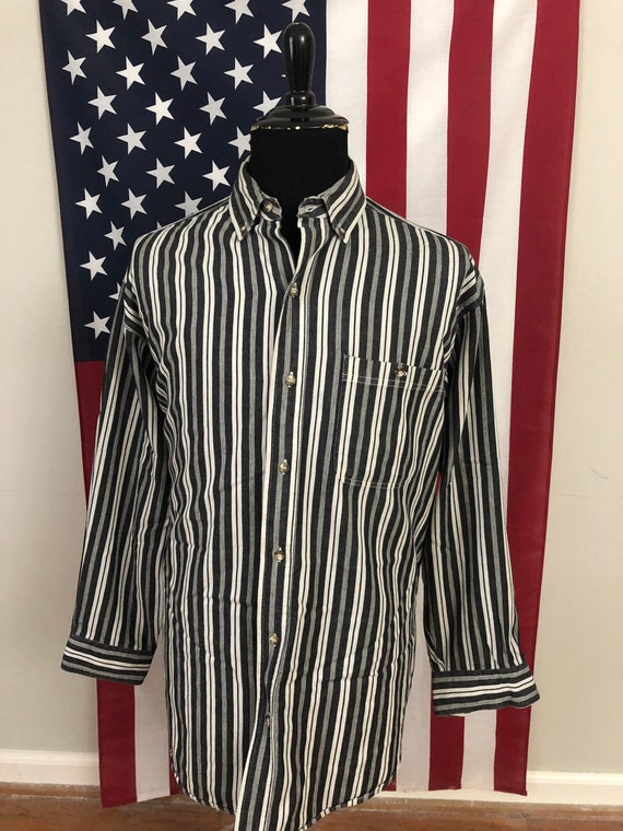 Grey Striped Denim Shirt 