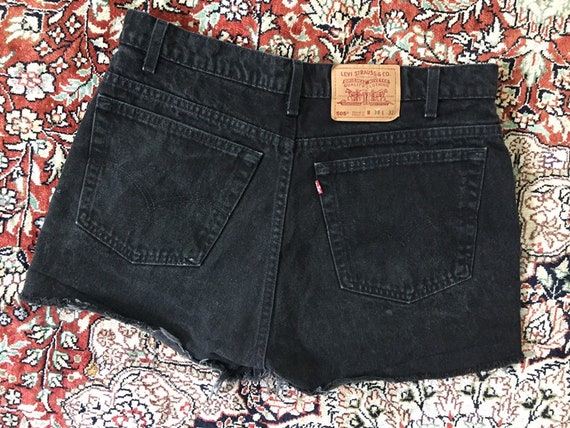 black frayed shorts