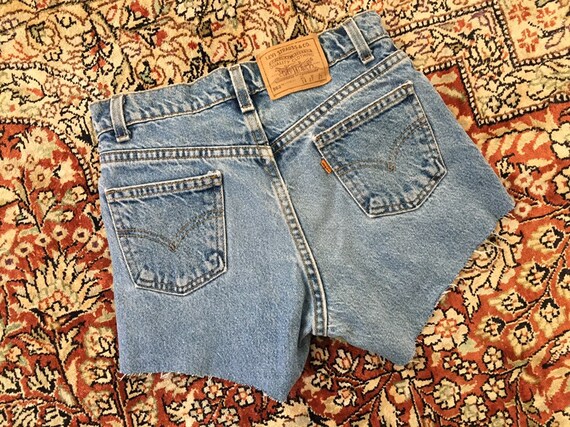orange jean shorts womens