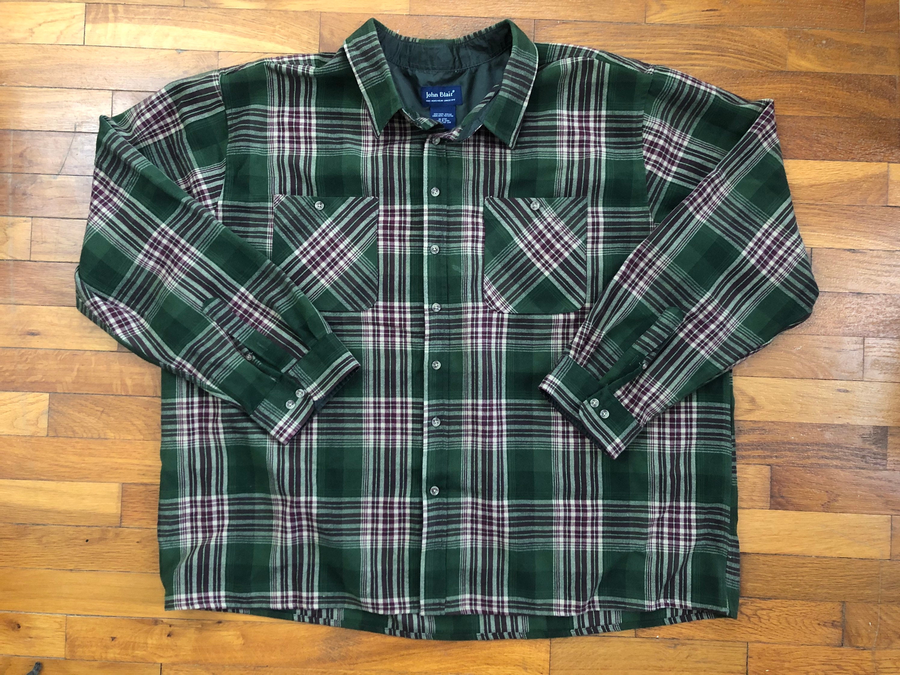 90s John Blair Acrylic Flannel Shirt Men's 3XL 2D14 - Etsy