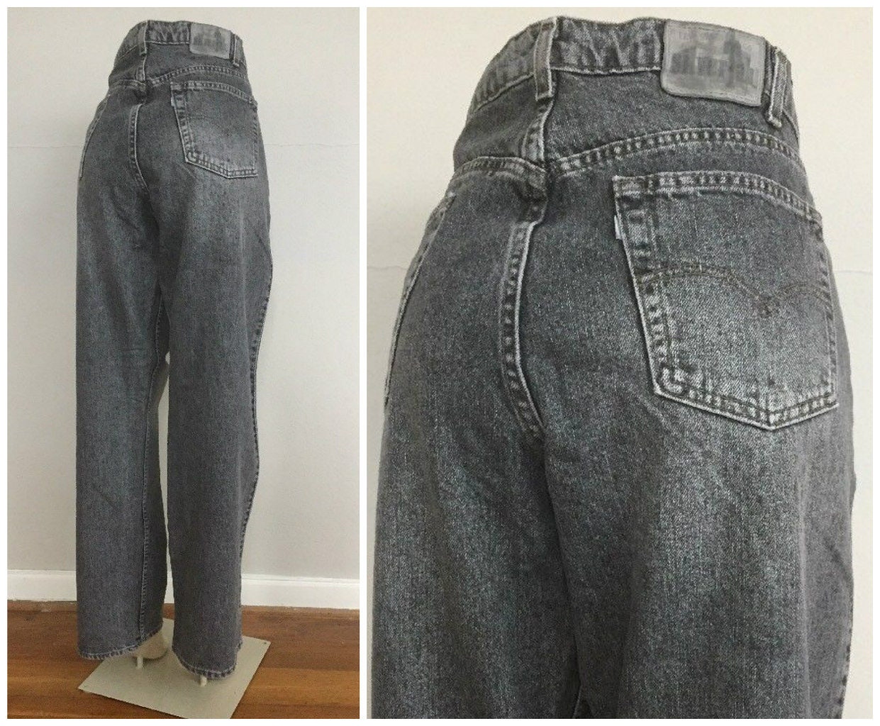 90s Levi's Silvertab Grey Baggy Jeans Size 35 Vintage - Etsy