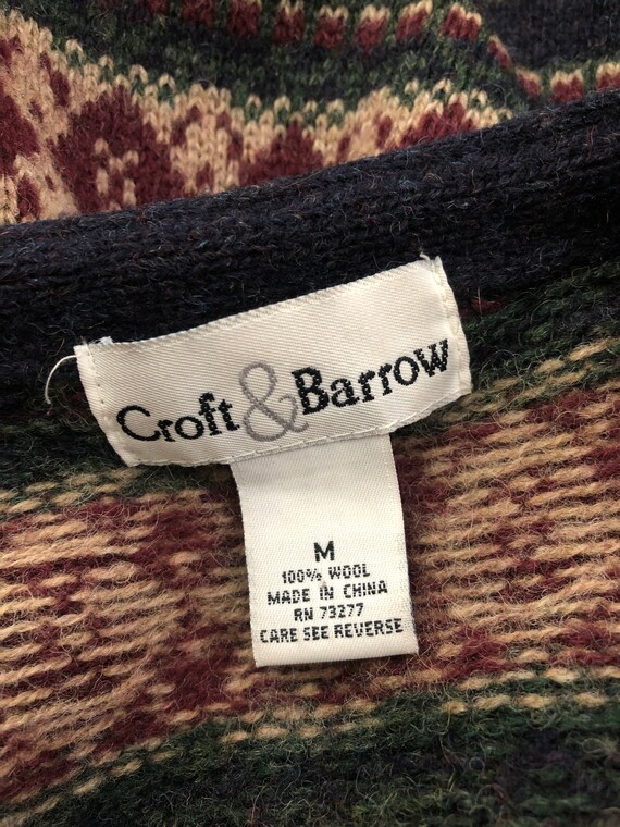 MEDIUM Vtg 90s Croft \u0026 Barrow 100% Wool 