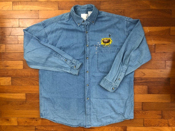 vtg Marjolein Bastin Artist Denim Shirt men's XL -