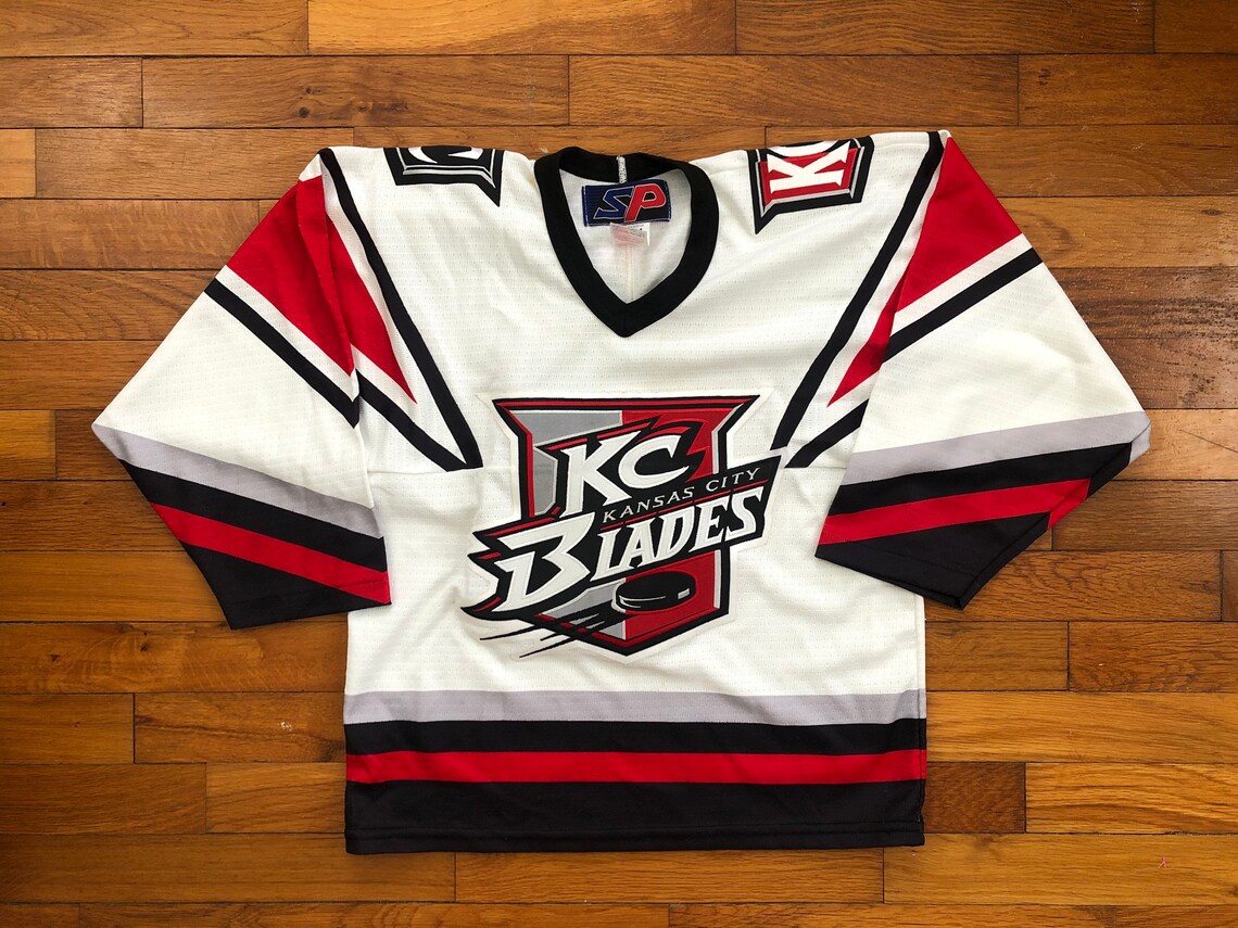 Vintage Kansas City KC Blades Hockey Jersey Youth Boy's S Etsy