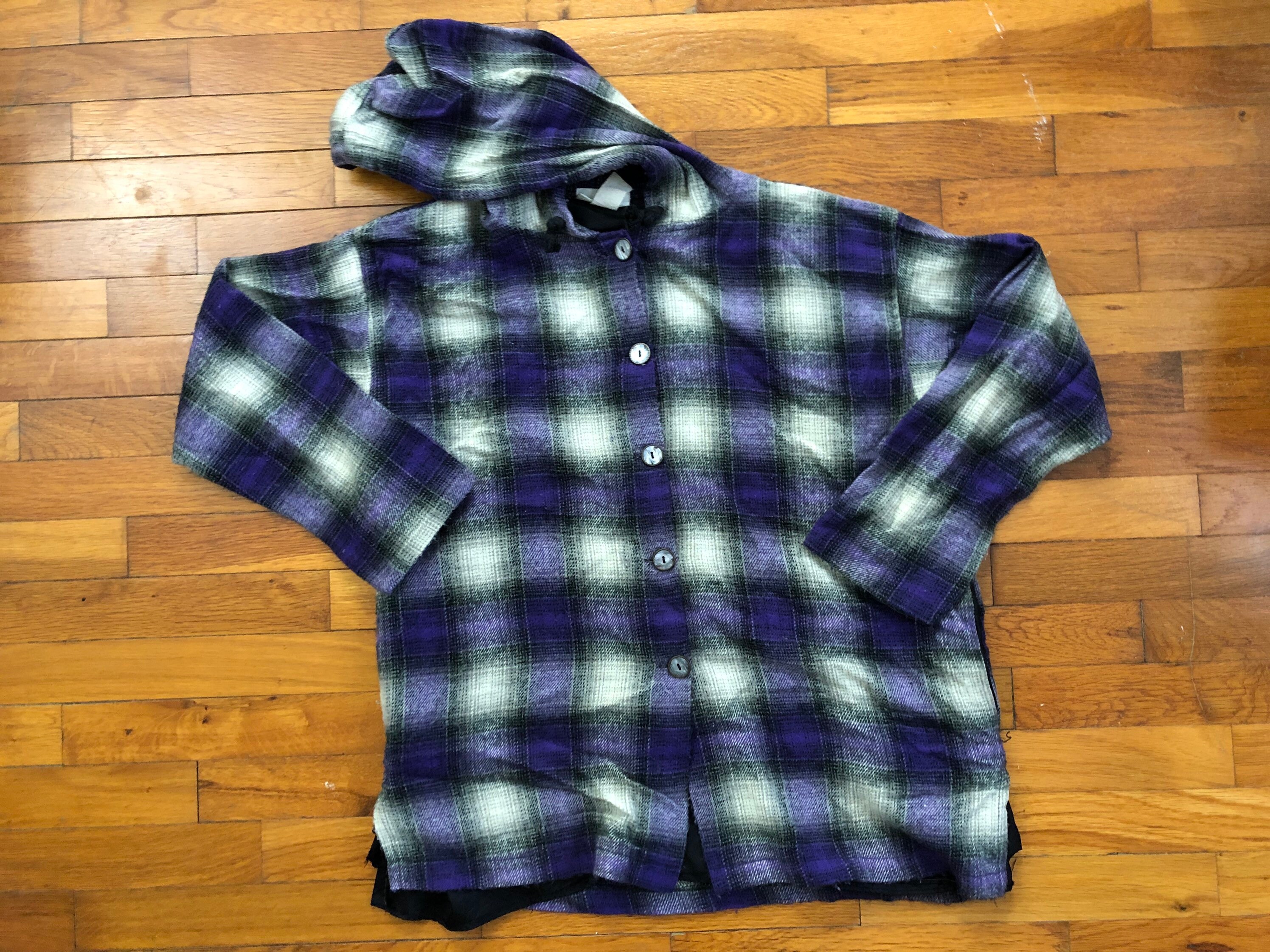 purple checkered hoodie
