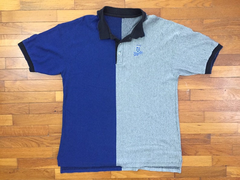 90s Kansas City Royals Color Block Polo Shirt size XL ~ 18859