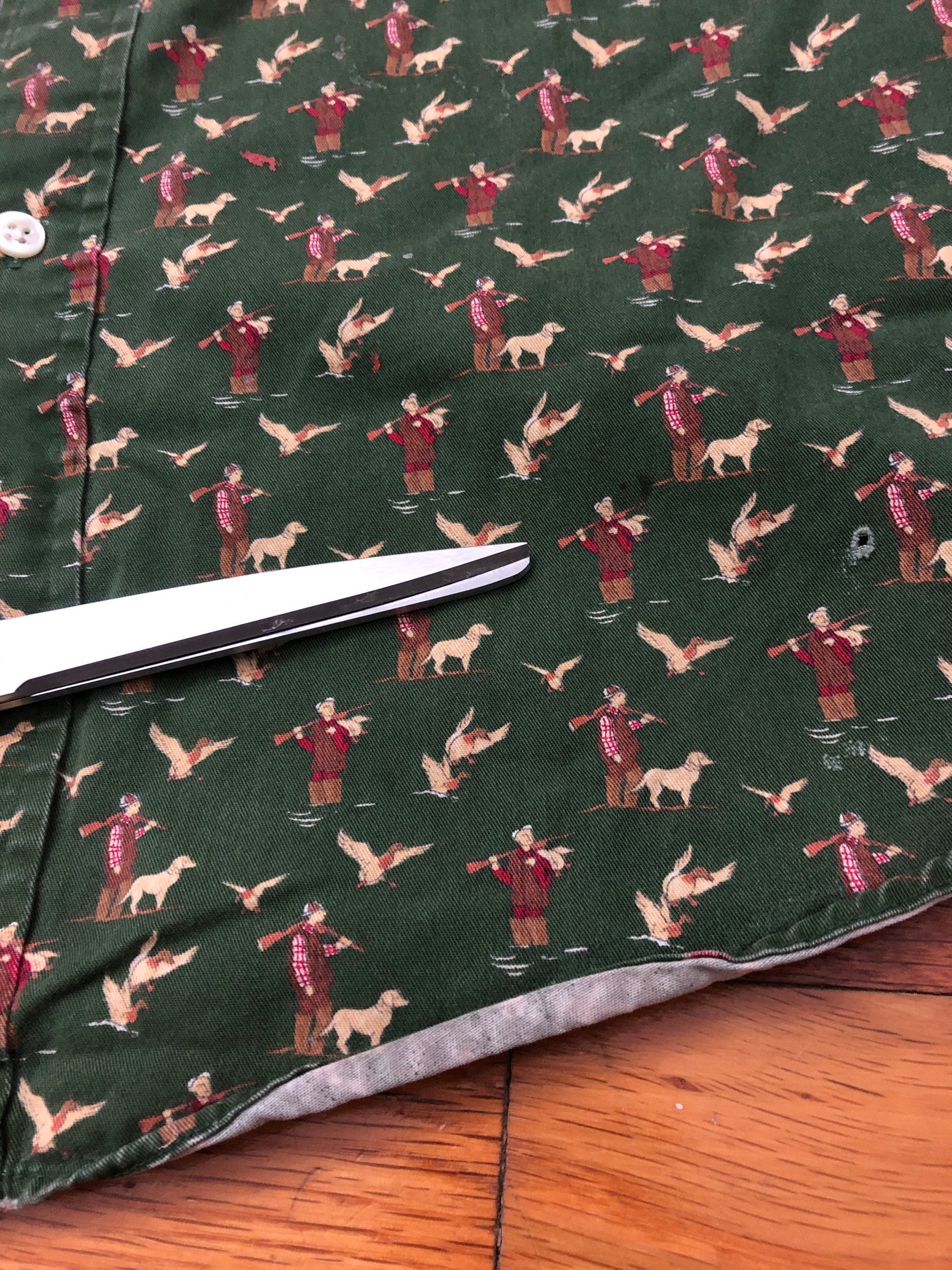 Large Men's Vtg 90s Ralph Lauren Hunting Dog Duck Shirt Trad