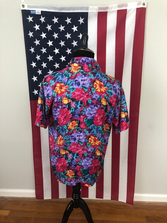 Vintage 90s Lightweight Silk Fresh Prince Hawaiia… - image 3