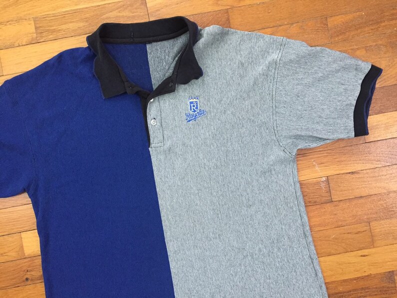 90s Kansas City Royals Color Block Polo Shirt size XL ~ 18859