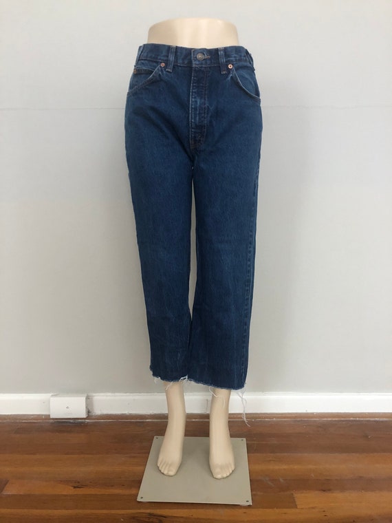 80s Levi's 505 Dark Wash High Water Cropped Jeans… - image 2
