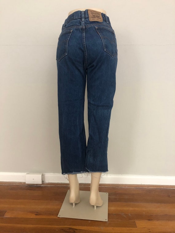 80s Levi's 505 Dark Wash High Water Cropped Jeans… - image 3