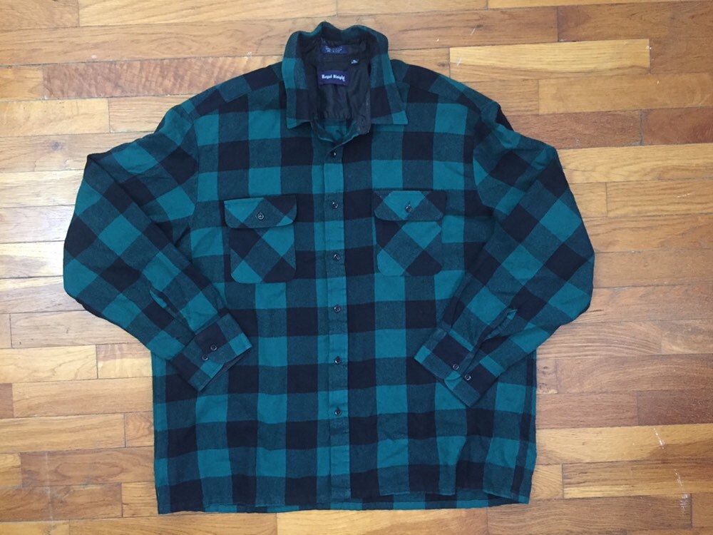 90s Grunge Acrylic Buffalo Plaid Flannel Shirt size XL 2c99 | Etsy