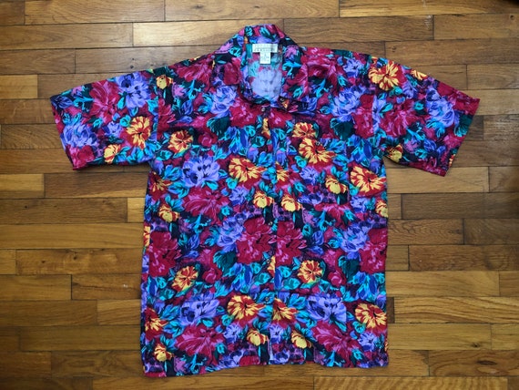 Vintage 90s Lightweight Silk Fresh Prince Hawaiia… - image 1