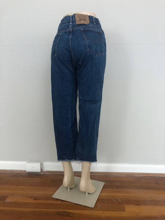 80s Levi's 505 Dark Wash High Water Cropped Jeans… - image 4