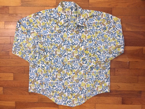 70s Montgomery Ward Sanforized Disco Shirt men's X