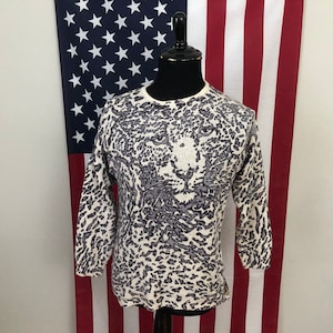 Medium vintage 90s silk angora leopard print cheetah sweater women’s 1e683p