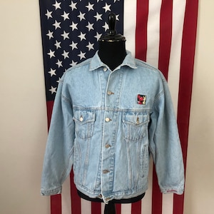 XL vintage 90s Kingston tech denim jacket men’s light wash jean 2e716P