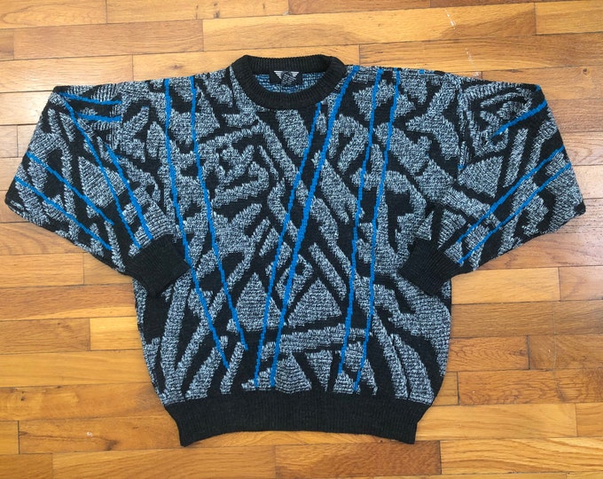 90s IOU Acrylic Wool Blend Electric Sweater Men's LARGE - Etsy