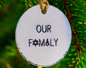 Jewish Family Hanukkah Decoration/Fusioned Family/Christmas Ornament/Chanukah Decoration/Hanukkah Decor/Gift for Jewish Family/Our Family