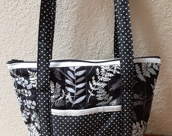 Black Leaves Tote Bag