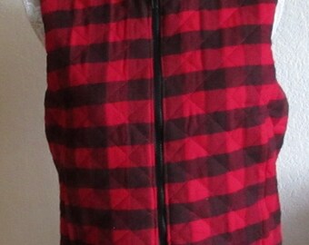 Red & Black Buffalo Check Vest