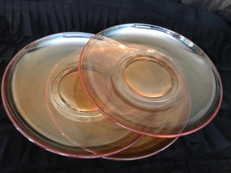 Orange Carnival Glass Saucers Set of Three Carnival Glass Tea Etsy Canada