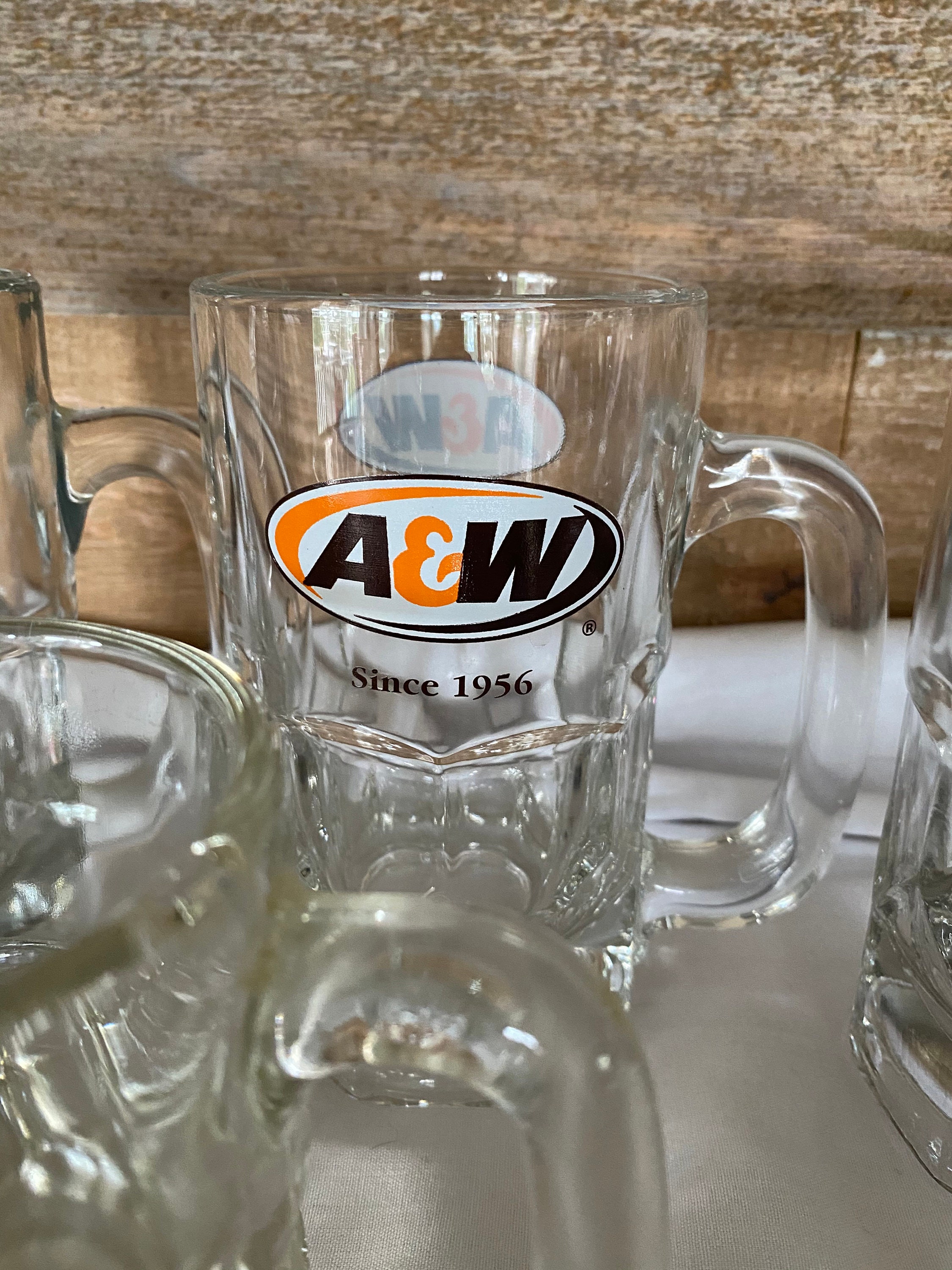 A and W Root Beer Mugs Vintage Set of Four Collectible Heavy Etsy