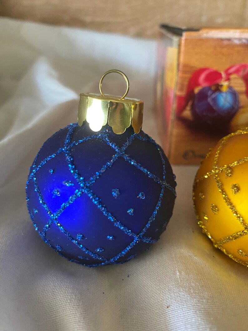 Ornament Place Card Holders Vintage Set of Four Gold Red Blue Etsy