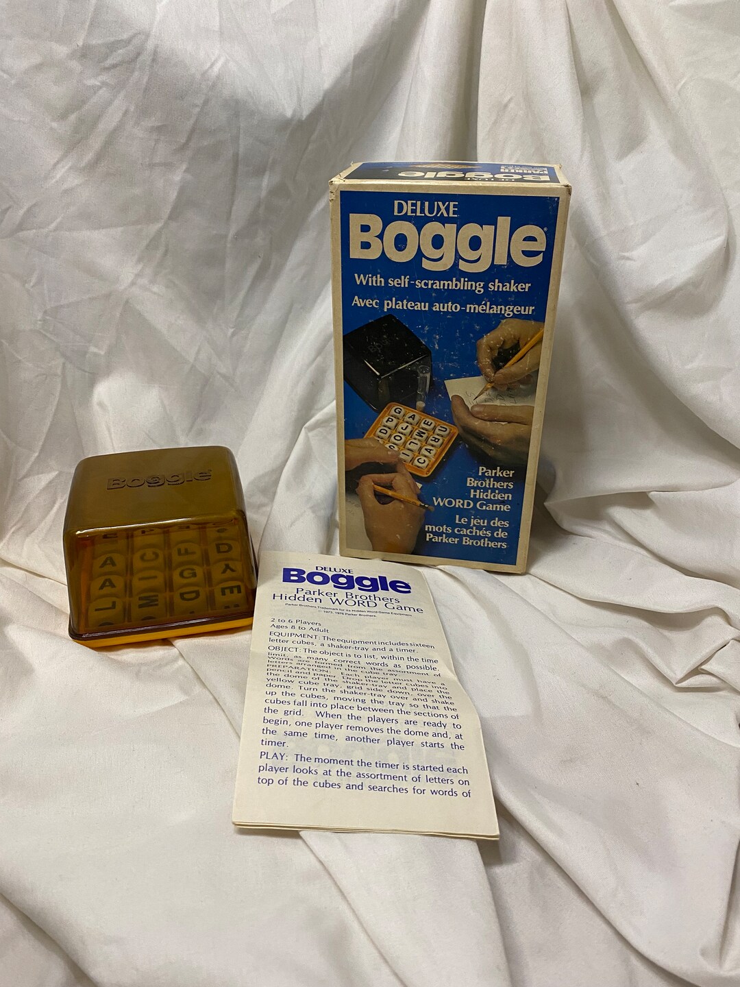 Boggle Deluxe Parker Brothers Hidden Word Game Vintage 1976 Board Game
