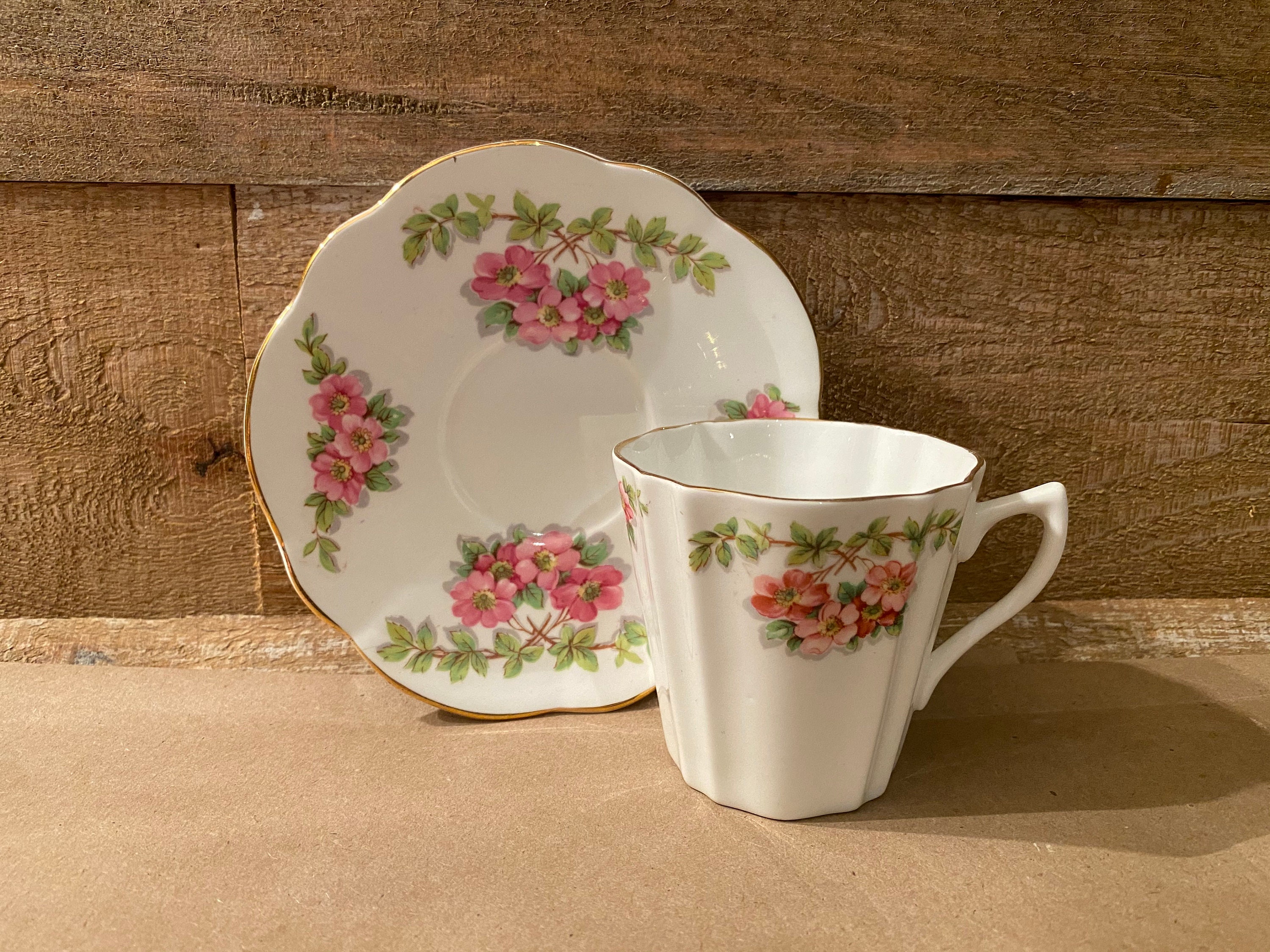 Royal Imperial Bone China Tea Cup and Saucer Pink Flower Etsy