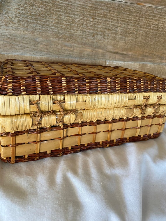 Weaved Wicker Basket Purse Rectangle Basket Purse… - image 7