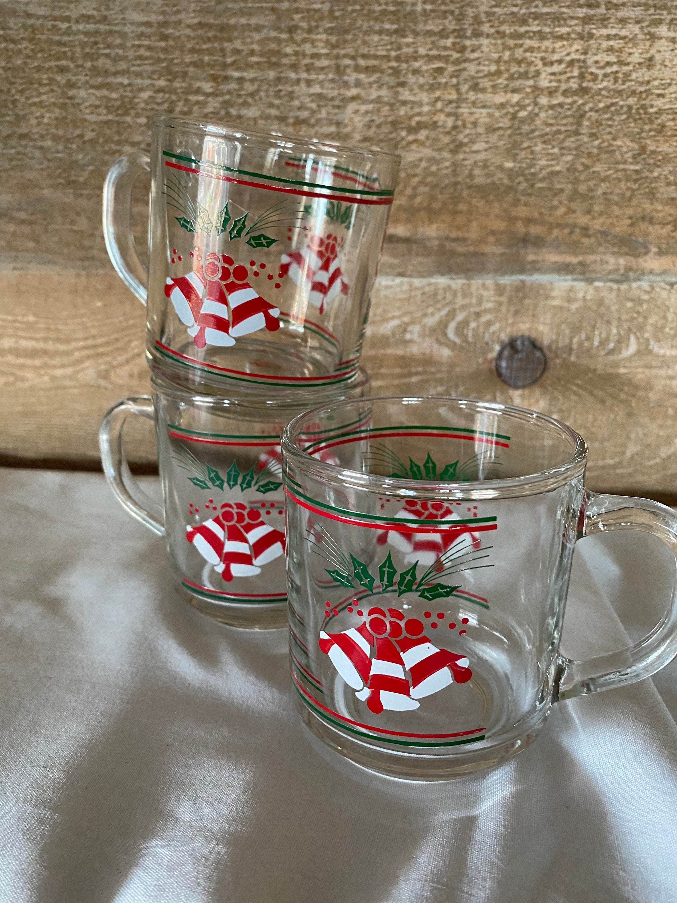 Clear glass sale christmas coffee mugs