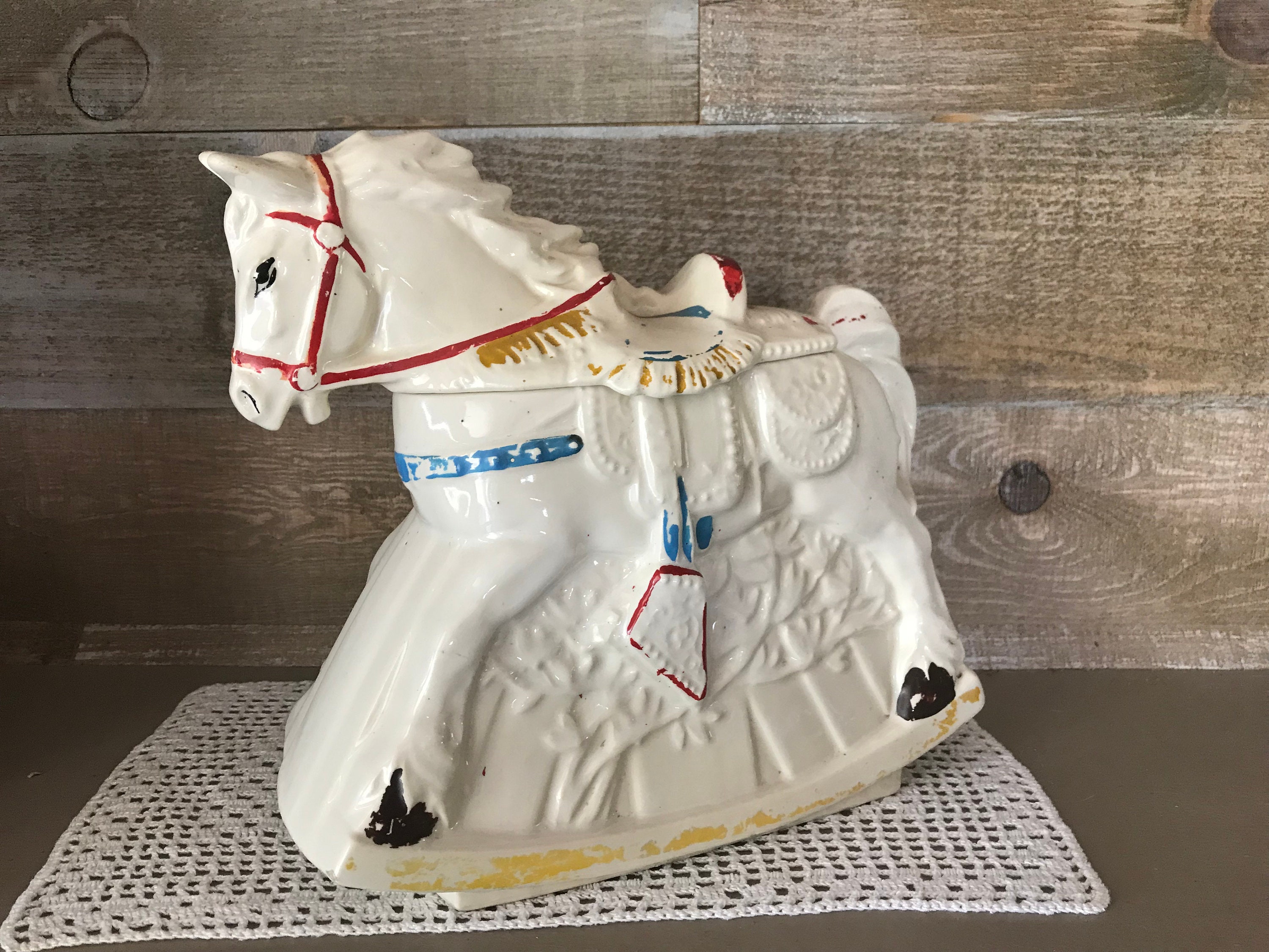 McCoy Rocking Hobby Horse Figurative Cookie Jar Carousel Etsy