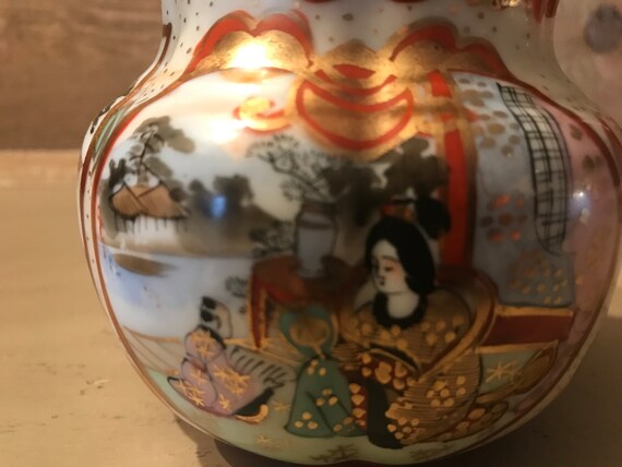 Japanese Kutani Ware Creamer Early 1900s Red Seal Mark Etsy