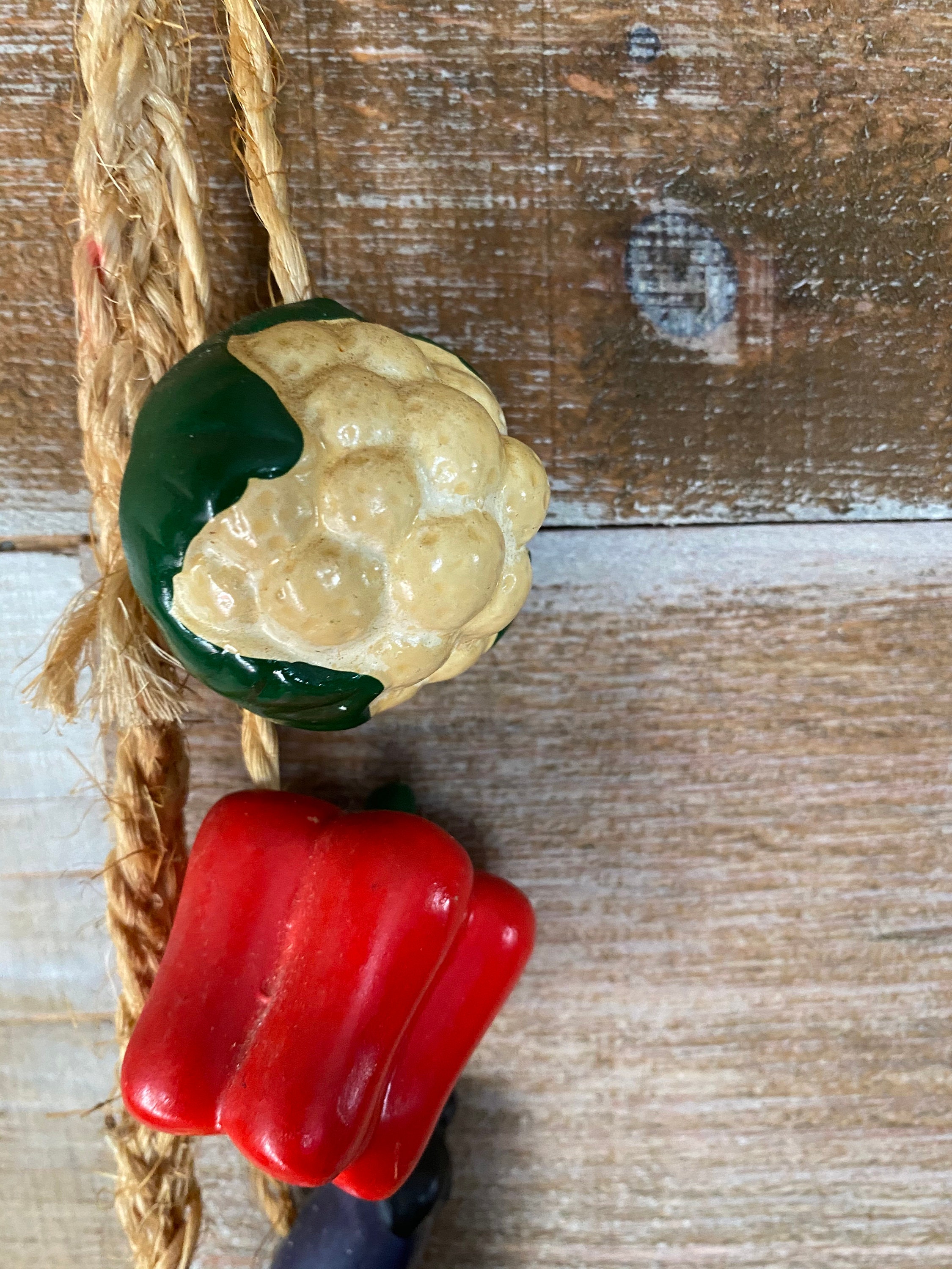 Ceramic Vegetable Kitchen Wall Decor Hanging on Rope Vintage Etsy