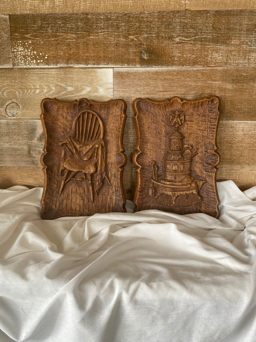Woodcarving Wall Picture Folk Art Woodcarving Home Decor Carved Chair
